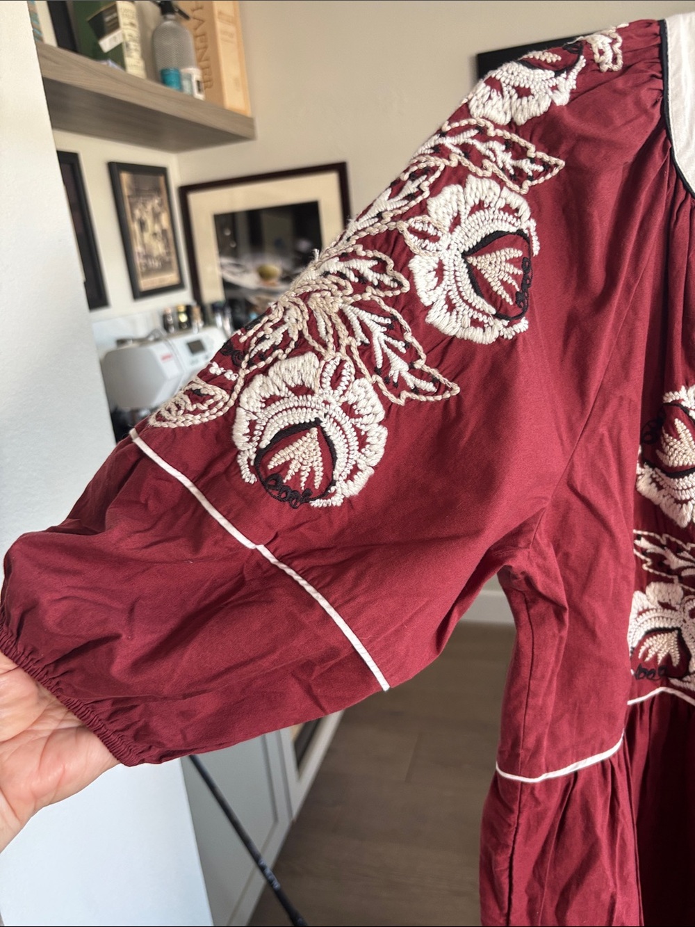 Anthropologie Embroidered Boho Maxi Dress Size M - Picture 2 of 11